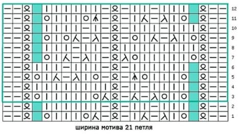 Мотив с листочками для носков