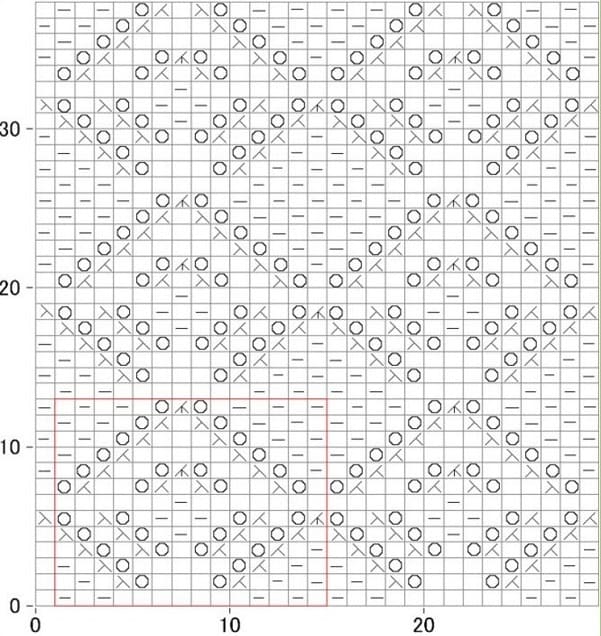 Схема простых ромбов ажуром