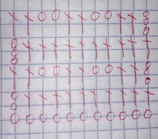 Схема узора из патентных столбиков
