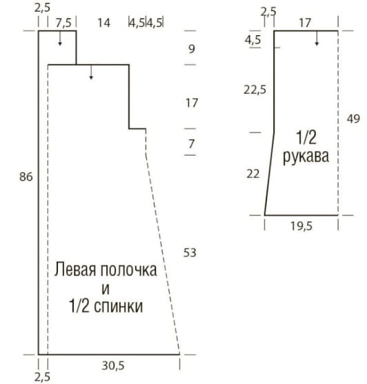 Выкройка кардигана расклешенного силуэта