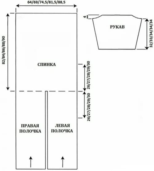 Кардиган из прямоугольника – выкройка