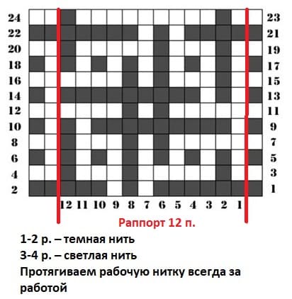 Схема узора Хэштег
